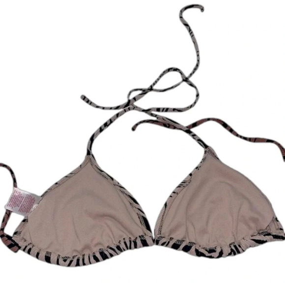 Imperfect bikini top medium brown zebra print Target triangle bikini top - Picture 4 of 4